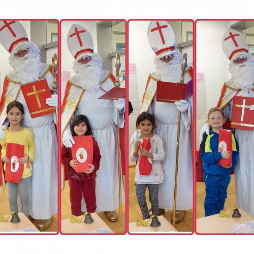 SchülerInnen mit Nikolaus