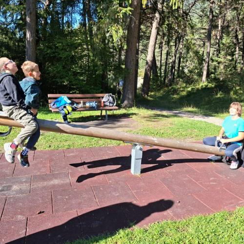 3 Kinder beim Wippen