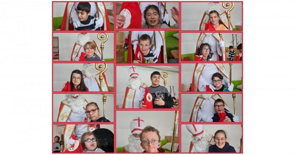 SchülerInnen mit Nikolaus