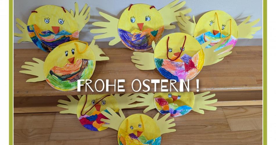 Osterwünsche mit selbst gebastelten Osternester